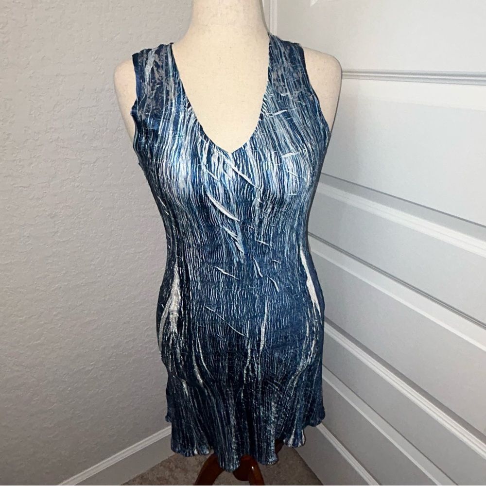 Komarov Crinkle Sleeveless A-Line Knee Length Dress